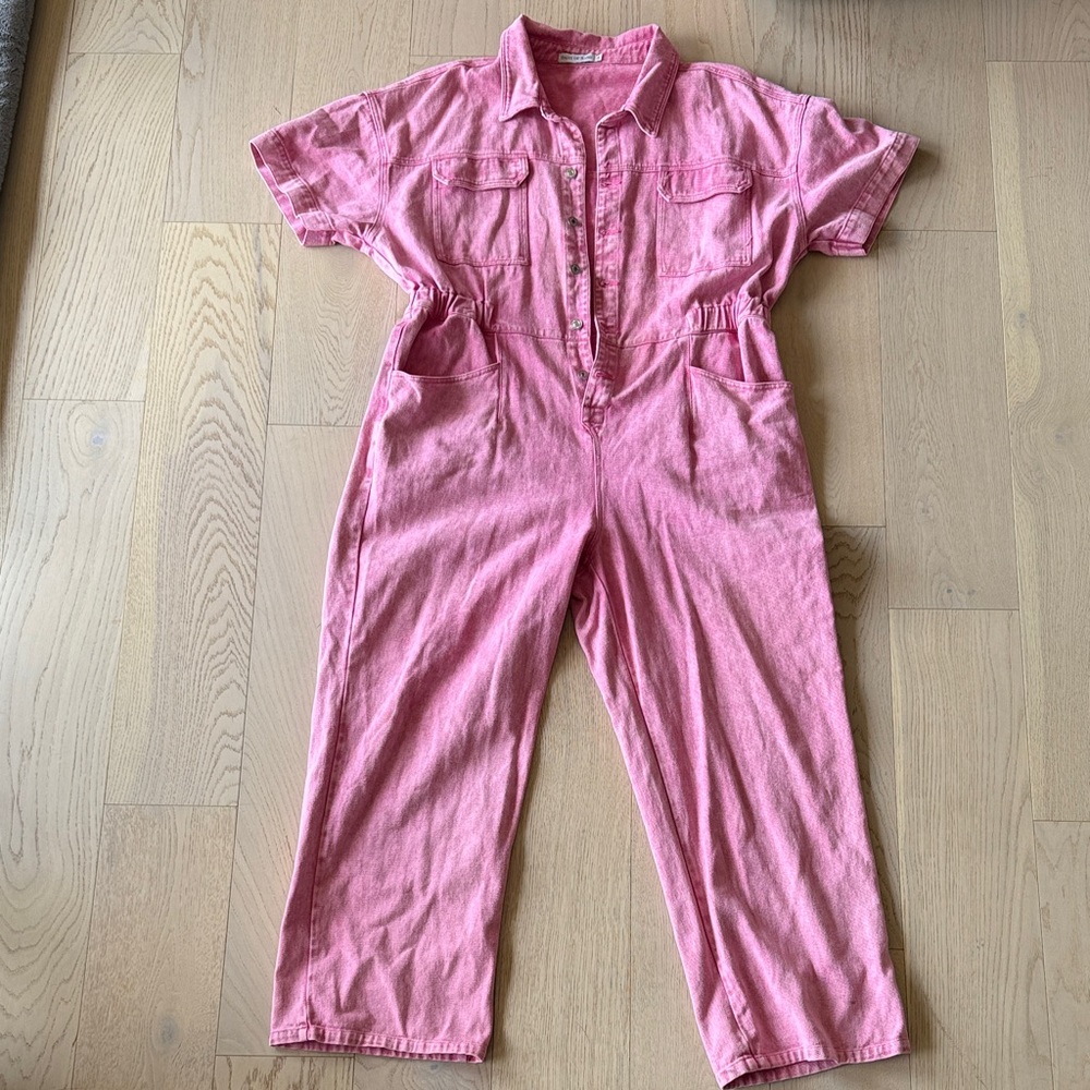Pink Jean Jumpsuit